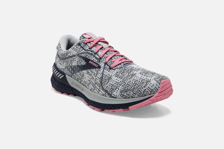 Brooks Adrenaline Gts 21 Road Löparskor Dam - Vita/Svarta/Rosa - 4571-QRJZK